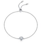 Bracciale con moissanite taglio rotondo incastonata a castone O40A O40B B 01