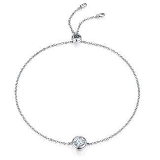 Bracciale con moissanite taglio rotondo incastonata a castone O40A O40B B 01