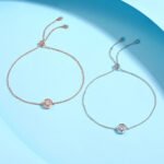 Bezel setting round cut Moissanite bracelet O40A O40B B 03