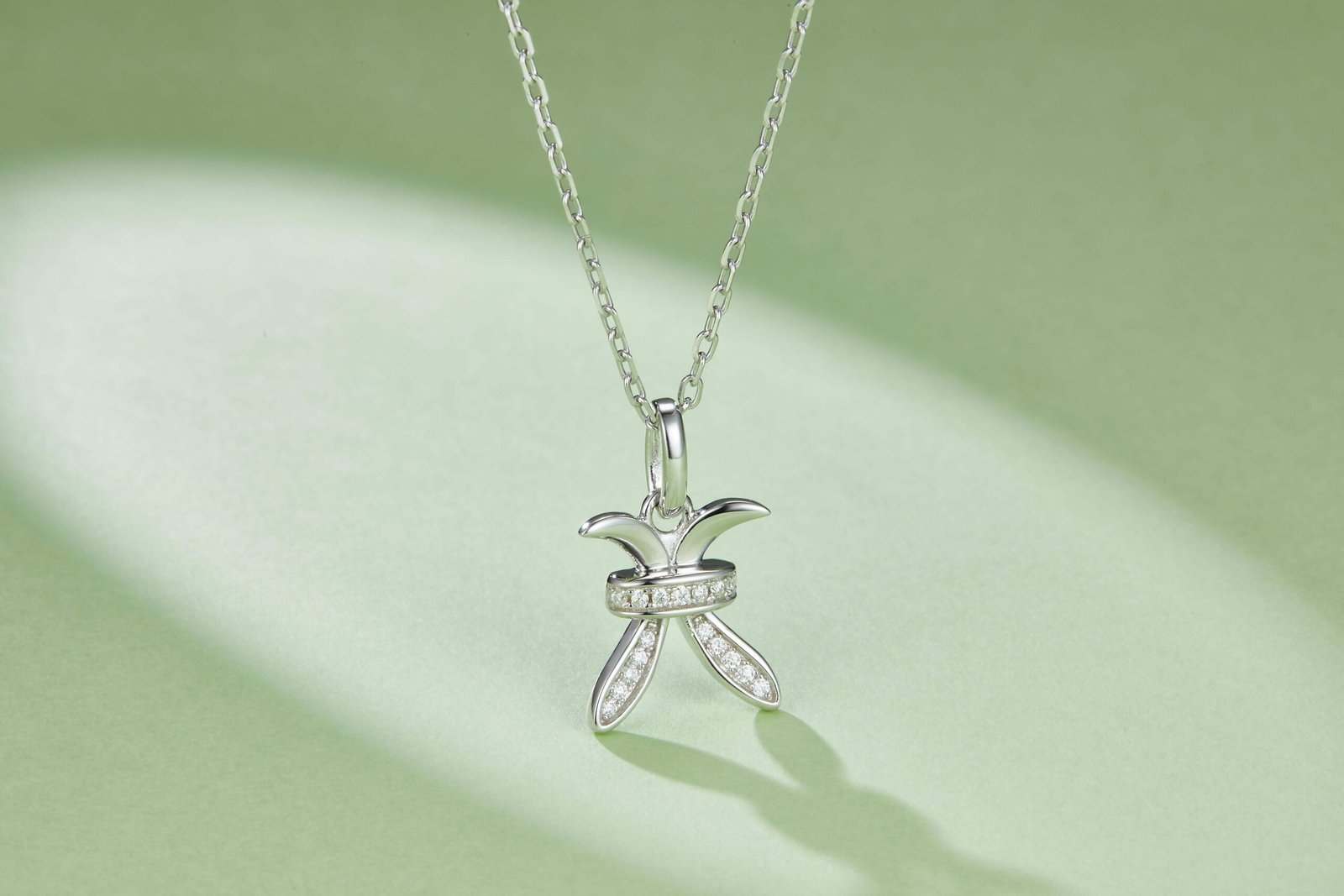 Pisces of the Zodiac Moissanite pendant necklace OXZL 03