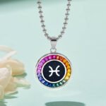 Pisces of the Zodiac lab grown gemstones pendant necklace AS12O 05