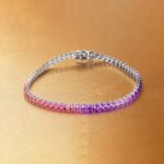 round 3.0mm rainbow colors lab grown gemstones tennis bracelet wz02u 05