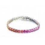 round 5.0mm rainbow colors lab grown gemstones tennis bracelet wz01u 01