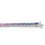 round 5.0mm rainbow colors lab grown gemstones tennis bracelet wz01u 02