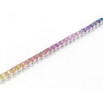 round 5.0mm rainbow colors lab grown gemstones tennis bracelet wz01u 03