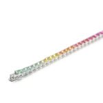 round 5.0mm rainbow colors lab grown gemstones tennis bracelet wz01u 04