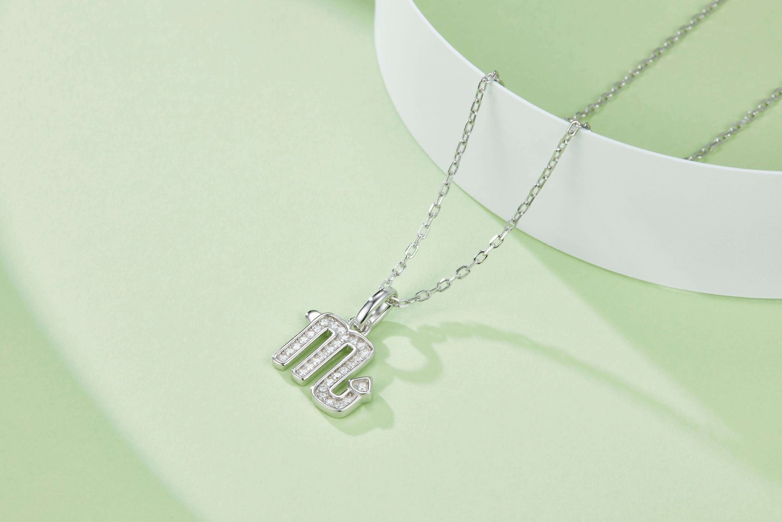 Scorpio of the Zodiac Moissanite pendant necklace OXZH 04