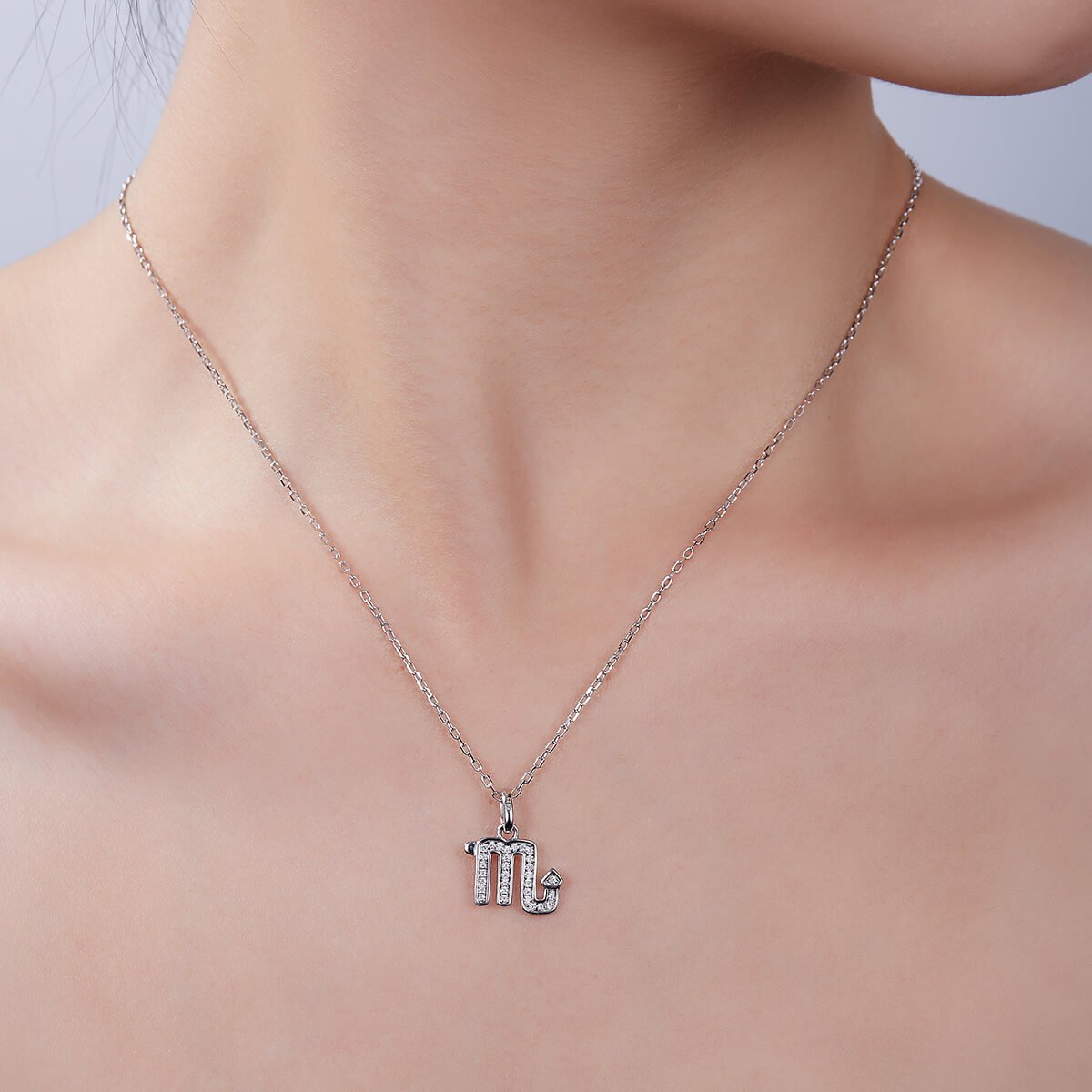 Scorpio of the Zodiac Moissanite pendant necklace OXZH 06