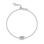 Bezel setting emerald cut Moissanite bracelet TS65U 01