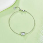 Bezel setting emerald cut Moissanite bracelet TS65U 02