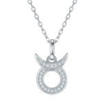 Colar com pingente de moissanita do signo de Touro OXZB 01