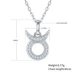 Taurus of the Zodiac Moissanite pendant necklace OXZB 02