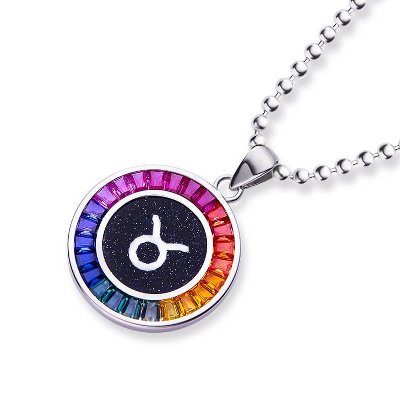 Taurus of the Zodiac lab grown gemstones pendant necklace AS02O 02 Taurus of the Zodiac lab grown gemstones pendant necklace AS02O 02