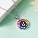 Taurus of the Zodiac lab grown gemstones pendant necklace AS02O 04