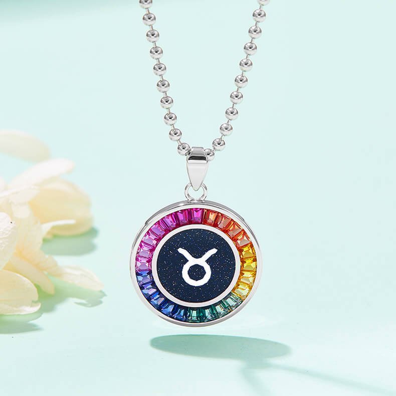 Taurus of the Zodiac lab grown gemstones pendant necklace AS02O 05 Taurus of the Zodiac lab grown gemstones pendant necklace AS02O 05