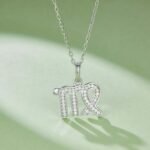 Virgo of the Zodiac Moissanite pendant necklace OXZF 03