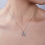 Virgo of the Zodiac Moissanite pendant necklace OXZF 06