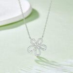 Flower shape Moissanite pendant necklace XH01O 02