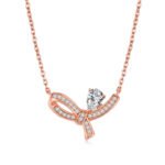 Butterfly shape pear cut Moissanite pendant necklace XR02O 02