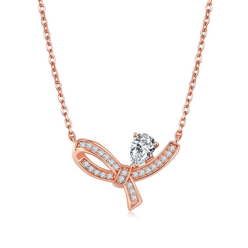 XR02O 02 Butterfly shape pear cut Moissanite pendant necklace XR02O 02