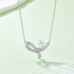 Butterfly shape pear cut Moissanite pendant necklace XR02O 04