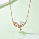 Butterfly shape pear cut Moissanite pendant necklace XR02O 05