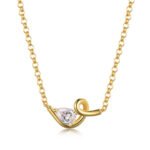 0.8ct Pear cut twisted Moissanite pendant necklace 2 Colar com pingente de moissanita torcida em formato de pera de 0,8 ct