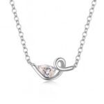 0.8ct Pear cut twisted Moissanite pendant necklace 1 Colar com pingente de moissanita torcida em formato de pera de 0,8 ct