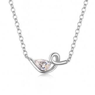 Colar com pingente de moissanita torcida em formato de pera de 0,8 ct