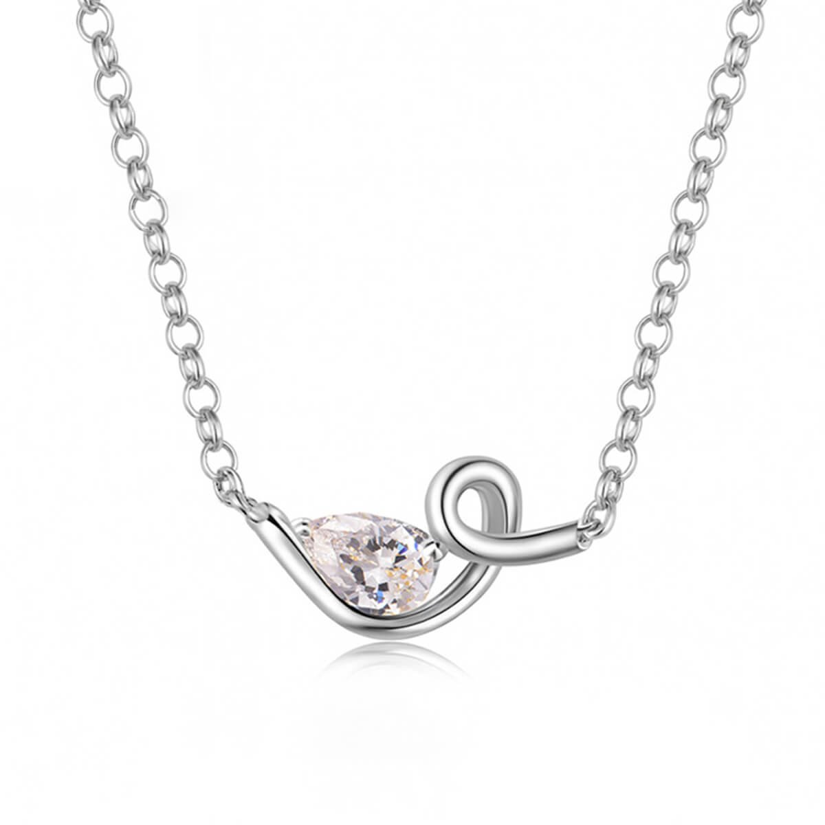 Colar com pingente de moissanita torcida em formato de pera de 0,8 ct Colar com pingente de moissanita torcida em formato de pera de 0,8 ct