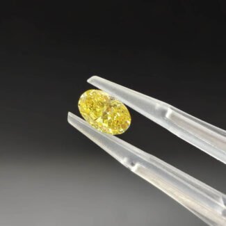 1.02ct oval cut fancy intense yellow lab grown diamond
