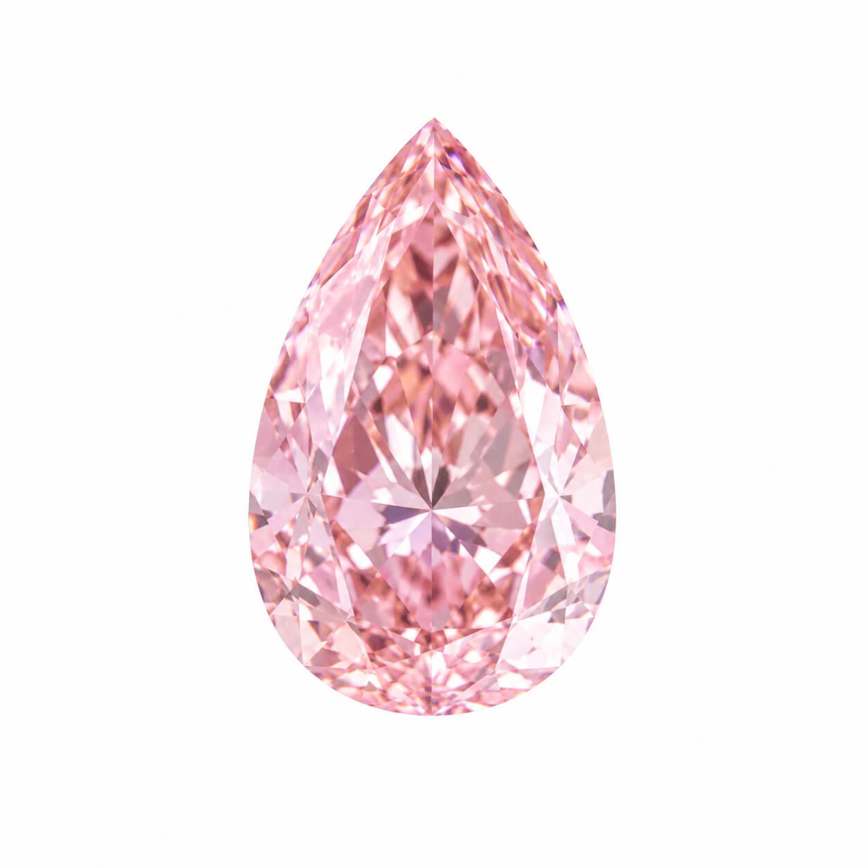 1,02 ct birnenförmiger, intensiv pinkfarbener, im Labor gezüchteter Diamant