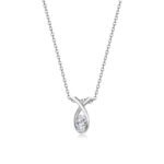 1.0ct Oval cut iterlocking Moissanite pendant necklace 1 Colar com pingente de moissanita de 1,0 ct com corte oval e cravação em iterlock