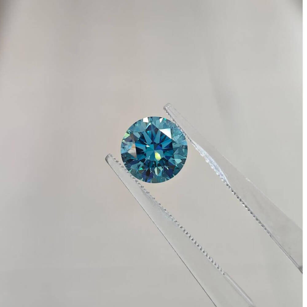 1.51 carat round brilliant cut lab grown blue diamond 1.51 carat round brilliant cut lab grown blue diamond