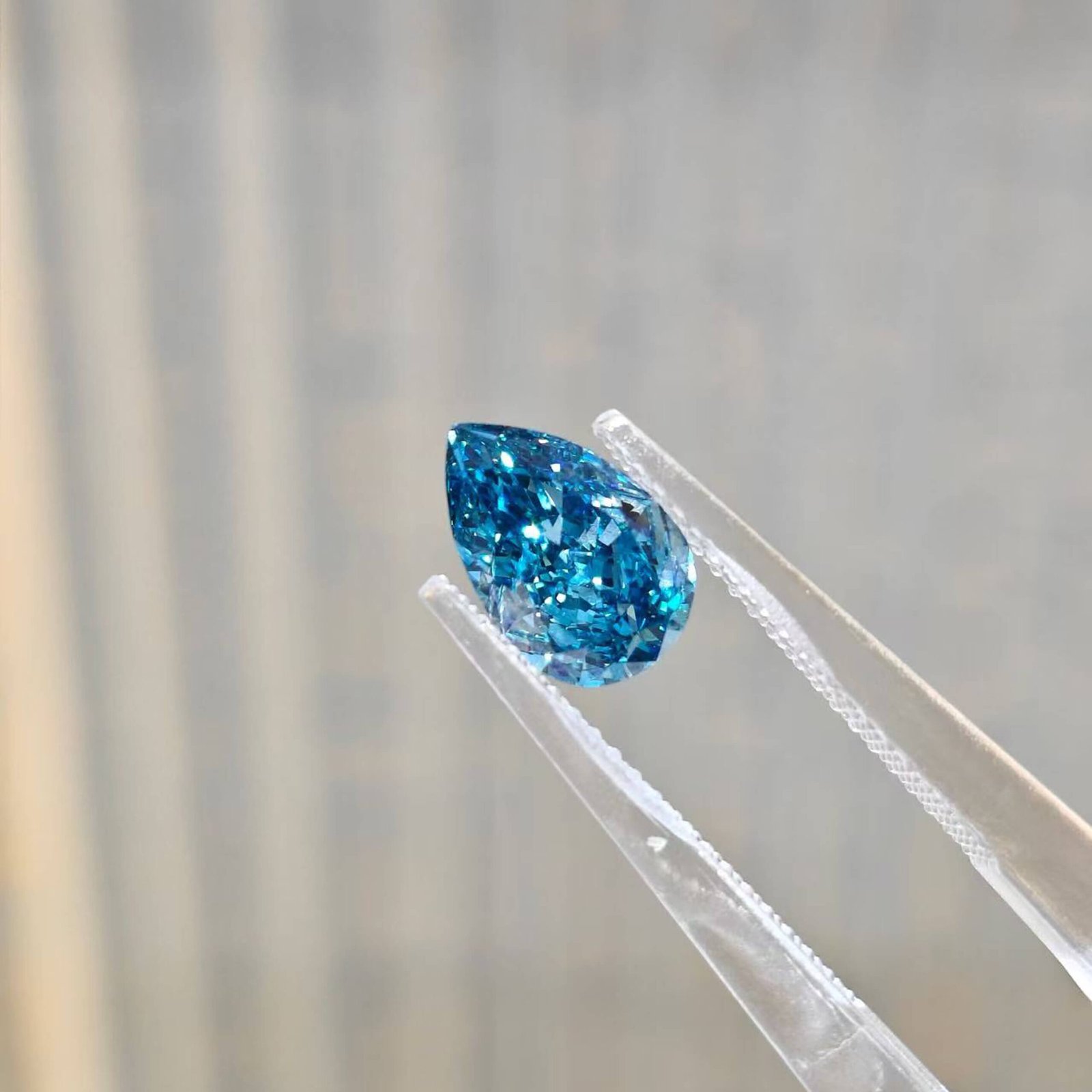 1.58ct pear cut fancy intense blue lab grown diamond 1.58ct pear cut fancy intense blue lab grown diamond