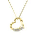 Collar con colgante de moissanita en forma de corazón de oro de 18 quilates