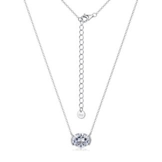 Collana con pendente ovale in moissanite color oro 18 carati