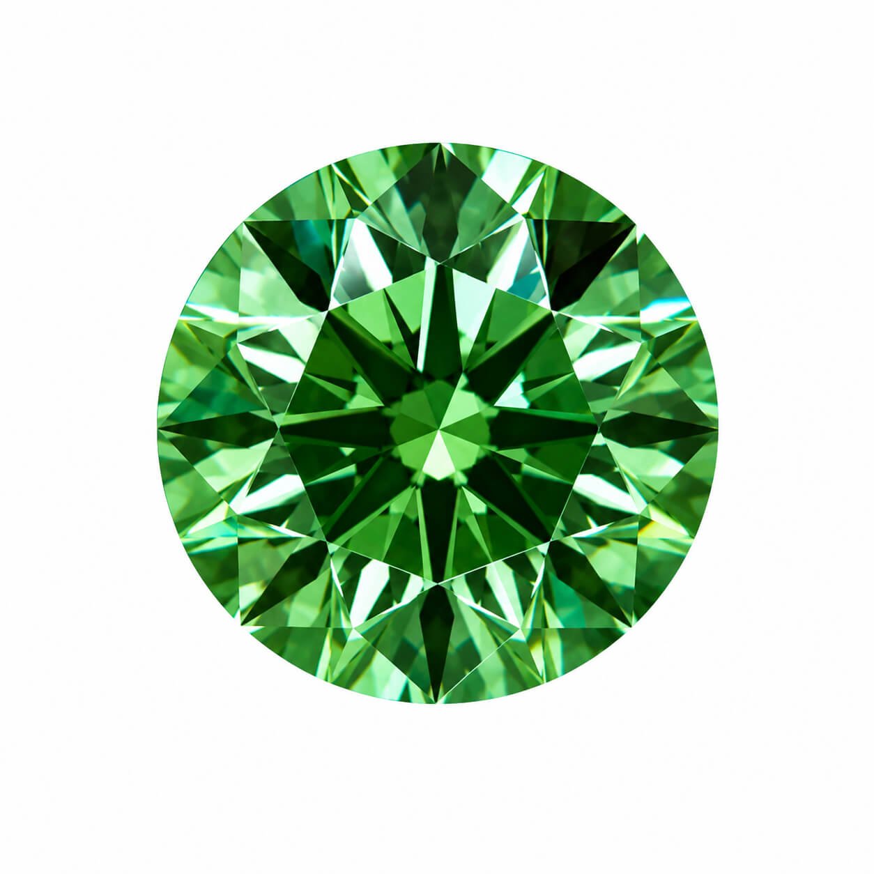 2.08 carat round brilliant cut lab grown green diamond 2.08 carat round brilliant cut lab grown green diamond