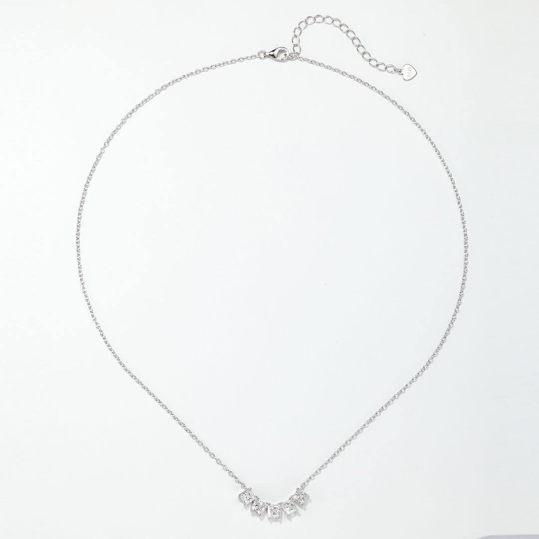 Colar com pingente de moissanita de 2,0 ct com cinco lapidações princesa Colar com pingente de moissanita de 2,0 ct com cinco lapidações princesa