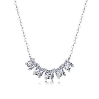 Colar com pingente de moissanita de 2,0 ct com cinco lapidações princesa