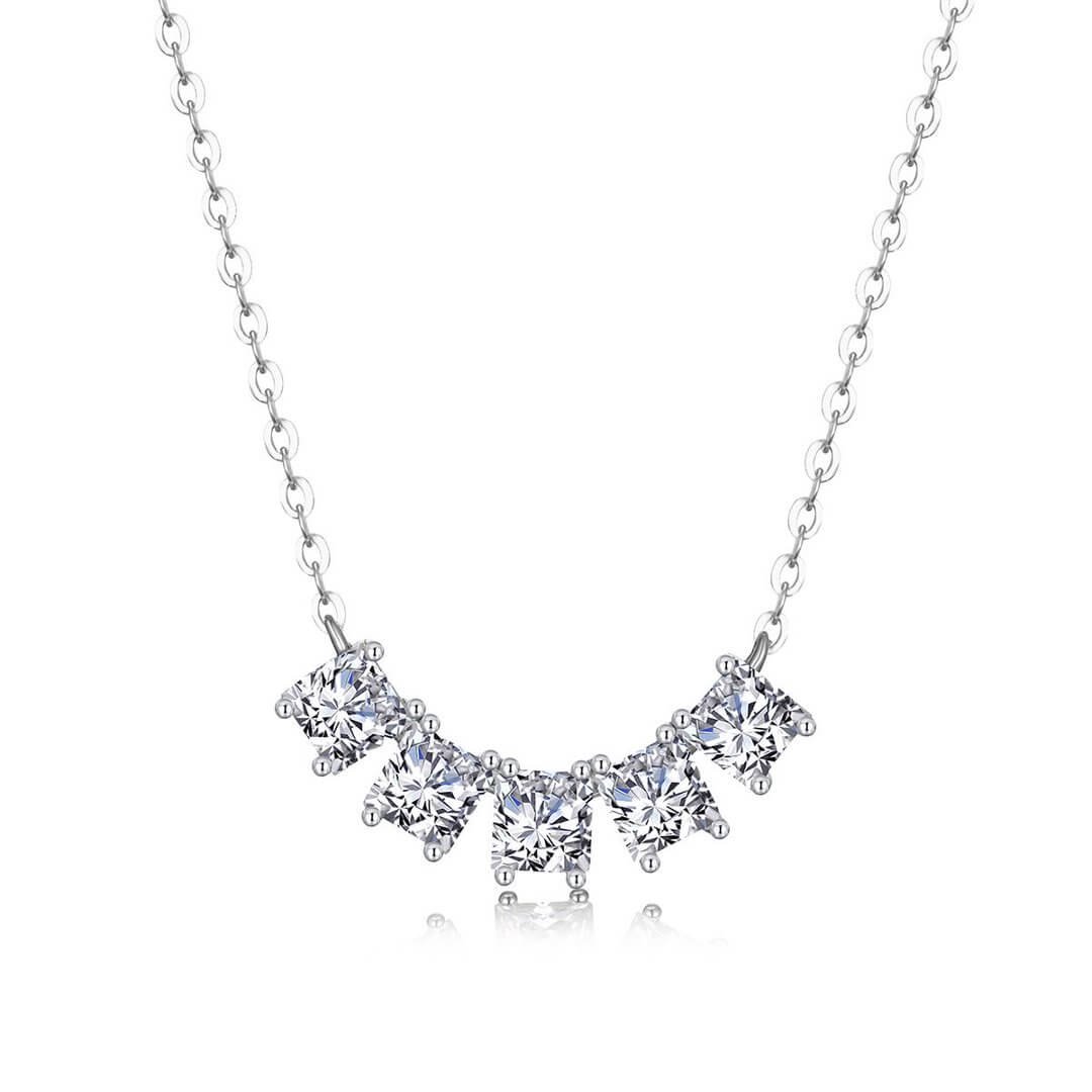 Colar com pingente de moissanita de 2,0 ct com cinco lapidações princesa Colar com pingente de moissanita de 2,0 ct com cinco lapidações princesa