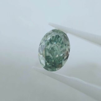 Home 29 2.13ct oval cut fancy intense green lab grown diamond