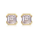 2ct asscher cut Moissanite earrings stud 2 Oorbellen met 2ct Asscher-geslepen Moissanite.
