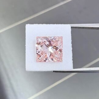 Kim cương nhân tạo màu hồng đậm, cắt kiểu công chúa, 3.00ct