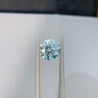 3.02 carat round brilliant cut lab grown blue diamond