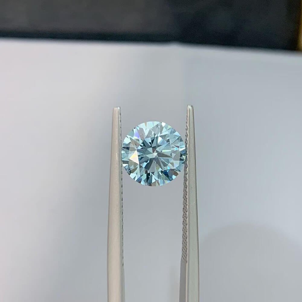 3.02 carat round brilliant cut lab grown blue diamond 3.02 carat round brilliant cut lab grown blue diamond