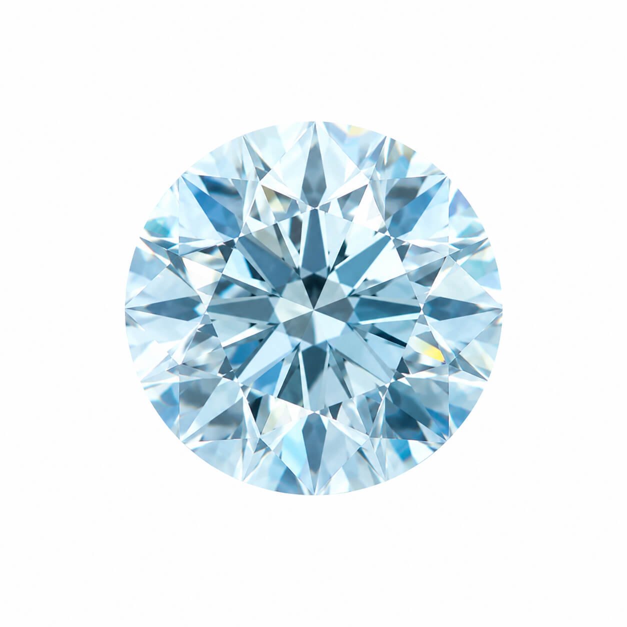 Diamante blu sintetico a taglio brillante rotondo da 3,02 carati Diamante blu sintetico a taglio brillante rotondo da 3,02 carati