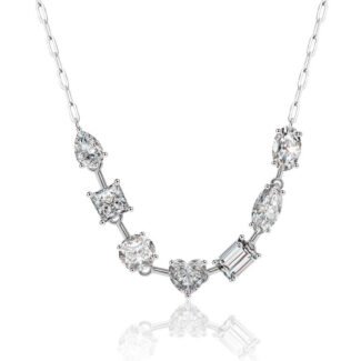 Colar com pingente de moissanite multiforma de 6,8 quilates