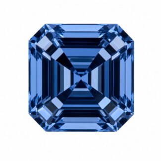Asscher corte Moissanite azul