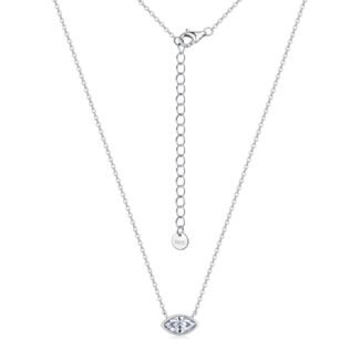 Collana con pendente in Moissanite con taglio marquise e castone